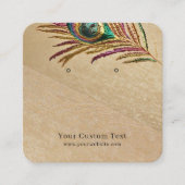 イヤリングディスプレイカード・刺繍ピーコックフェザー スクエア名刺 (正面)