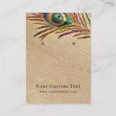 イヤリングディスプレイカード・刺繍ピーコックフェザー 名刺 (正面)
