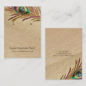 イヤリングディスプレイカード・刺繍ピーコックフェザー 名刺 (正面/裏面)