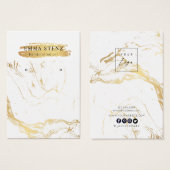 イヤリングディスプレイカード・金ゴールド大理石パターンロゴ (正面&裏面)