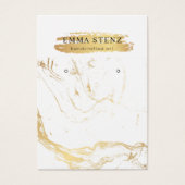 イヤリングディスプレイカード・金ゴールド大理石パターンロゴ (正面)