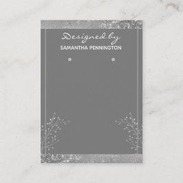 イヤリングディスプレイシルバーフローラ 名刺