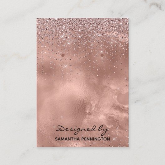 イヤリングディスプレイバラフェイク金ゴールドフォイル&グリッター 名刺 (正面)