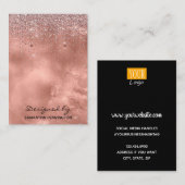 イヤリングディスプレイバラフェイク金ゴールドフォイル&グリッター 名刺 (正面/裏面)