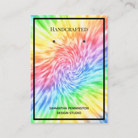 イヤリングディスプレイレインボー絞り染め名刺 名刺 (正面)