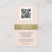 イヤリングディスプレイロゴQRコードソーシャルメディア赤面 名刺 (裏面)