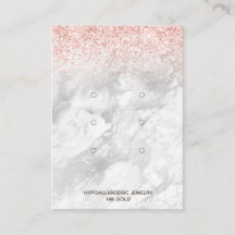 イヤリングディスプレイ3ペアバラ金ゴールドグリッター大理石