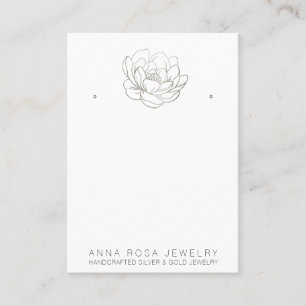 *～*イヤリングディスプレイQRシルバーグリッターフラワーバス 名刺