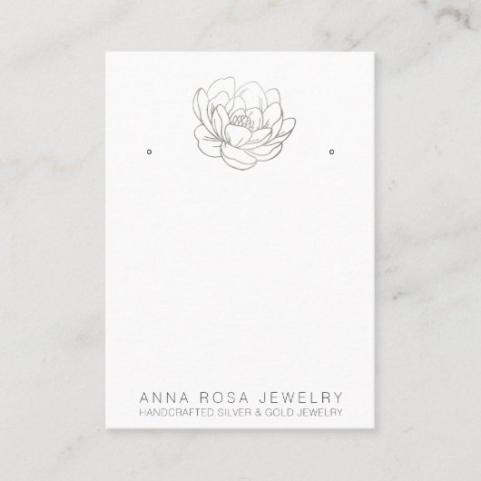 *~*イヤリングディスプレイQRシルバーグリッターフラワーバス 名刺 (正面)