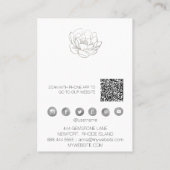 *~*イヤリングディスプレイQRシルバーグリッターフラワーバス 名刺 (裏面)