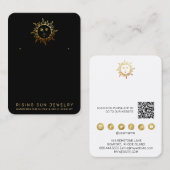 *～*イヤリングディスプレイSun QRソーシャルメディアブラックブッシ 名刺 (正面/裏面)