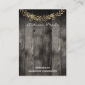 イヤリングディスプ素朴レイ木工職人の製品カード 名刺 (正面)