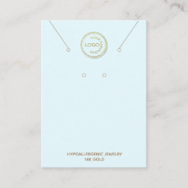 イヤリングネックレスディスプレイロゴブルービジネスカード 名刺