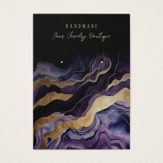 イヤリングパープル金ゴールドゲートジュエリーディスプレイカード (正面)