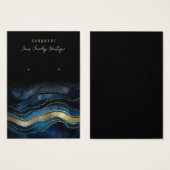 イヤリングブルー金ゴールドゲートジュエリーディスプレイカード (正面&裏面)