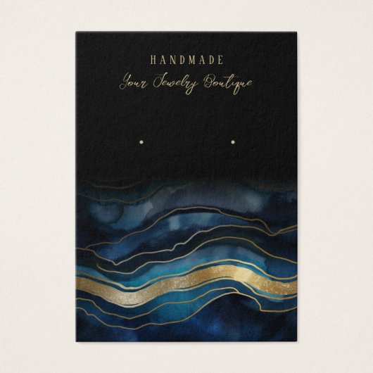 イヤリングブルー金ゴールドゲートジュエリーディスプレイカード (正面)