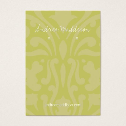 イヤリングホルダー – 名刺オリーブグリーン (正面)