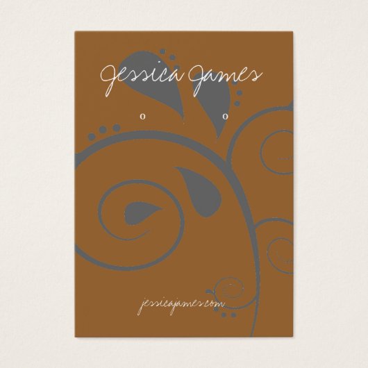 イヤリングホルダー – 名刺ブラウン (正面)