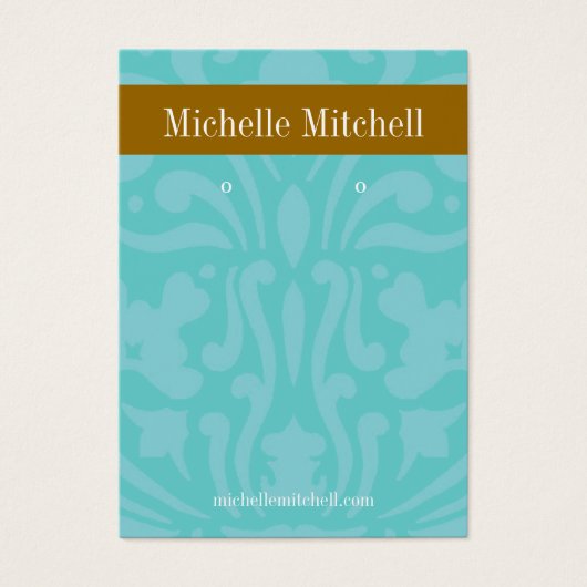 イヤリングホルダー – 名刺ブルーブラウン (正面)