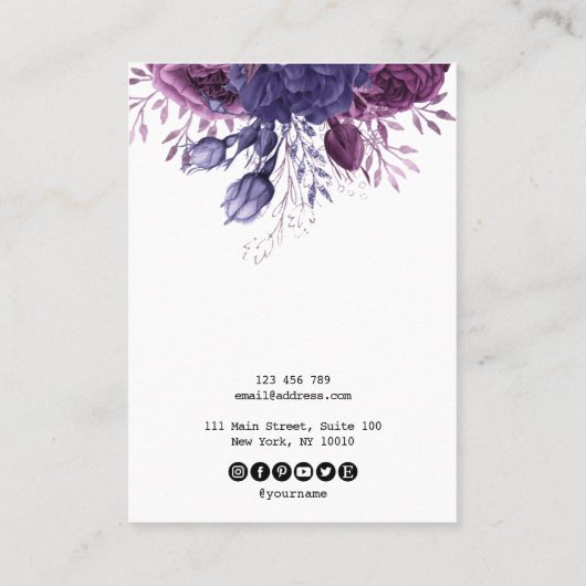 イヤリングヴィンテージフローラ表示ジュエリー 名刺 (裏面)