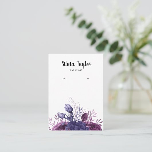 イヤリングヴィンテージフローラ表示ジュエリー 名刺 (スタンド正面)