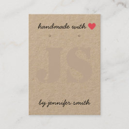 イヤリング付きハート表示カードホルダー付き手作り 名刺