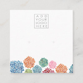 イヤリング台紙 レインボー オリジナルロゴ対応可能 スクエア名刺