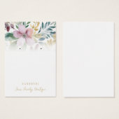 イヤリング水彩花ジュエリー表示カード (正面&裏面)