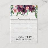 イヤリング素朴ディスプレイカード |ブルゴーニュの水彩 名刺 (正面)