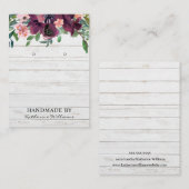 イヤリング素朴ディスプレイカード |ブルゴーニュの水彩 名刺 (正面/裏面)