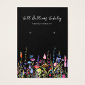 イヤリング表示カード・カラフルワイルドフラワーロゴ (正面)