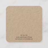 イヤリング表示カード |クラフト紙ブルゴーニュフローラ スクエア名刺 (裏面)