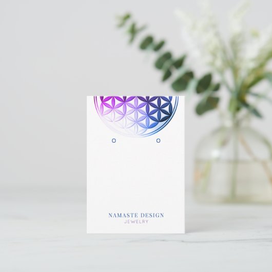 イヤリング表示カード・人生の花/曼荼羅 名刺 (スタンド正面)