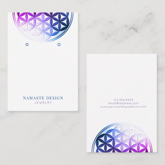 イヤリング表示カード・人生の花/曼荼羅 名刺 (正面/裏面)