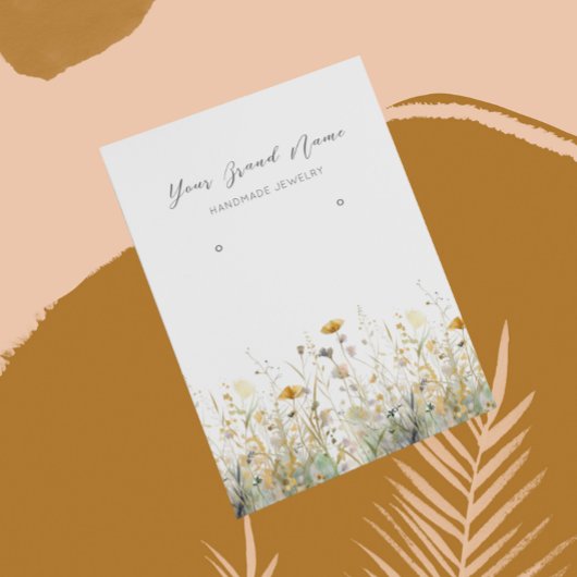 イヤリング表示カード・水彩ワイルドフラワー