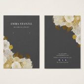 イヤリング表示カード・金ゴールド・スケッチフローラ (正面&裏面)