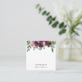 イヤリング表示カード | Burgundy水彩フローラ スクエア名刺 (スタンド正面)