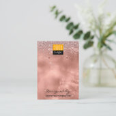 イヤリング表示バラ金ゴールドフェイクのフォイル&グリッターロゴ 名刺 (スタンド正面)