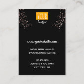 イヤリング表示バラ金ゴールドフローラ 名刺 (裏面)