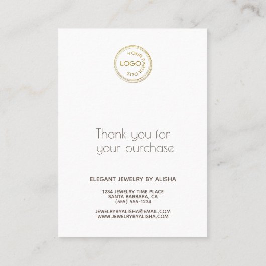 イヤリング表示ロゴを白に追加 名刺 (裏面)