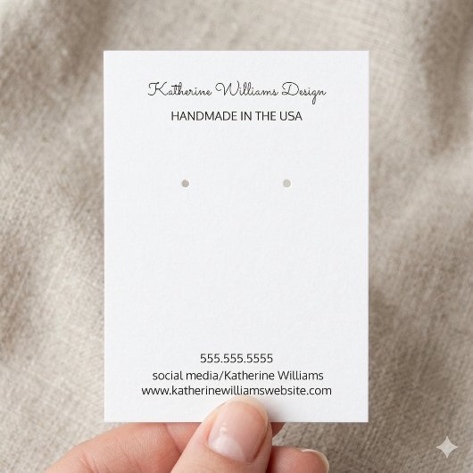 イヤリング表示 |米国の手作り 名刺