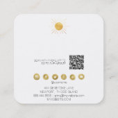 *～*イヤリング表示QRソーシャルメディアアイコンSun  スクエア名刺 (裏面)