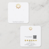 *~*イヤリング表示QRソーシャルメディアアイコンSun スクエア名刺 (正面/裏面)