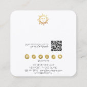 *~*イヤリング表示QRソーシャルメディアアイコンSun スクエア名刺 (裏面)