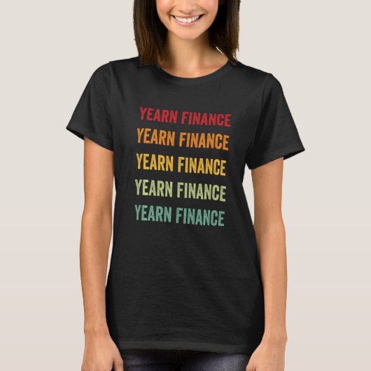 イヤンファイナンスクリプトレインボー文字 Tシャツ (正面)