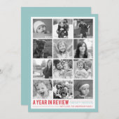 イヤーインレビュー12フォトコラージュホリデーフォトカード シーズンカード (正面/裏面)