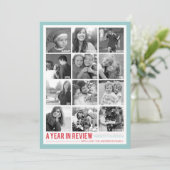 イヤーインレビュー12フォトコラージュホリデーフォトカード シーズンカード (スタンド正面)