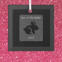 イヤーオブザラビットブラックグリッターデザイン