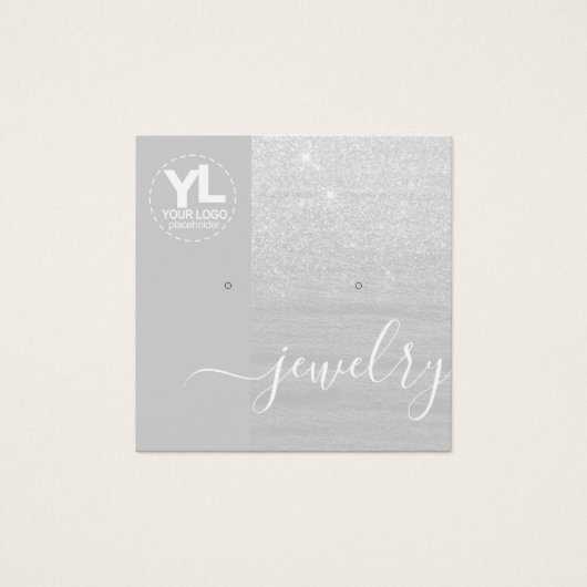 イヤースタッズディスプレイグラマー銀グリッターグラム (正面)