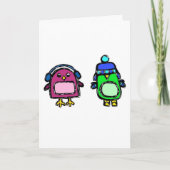 イヤーマフおよびミトンペンギンの幸せな休日 シーズンカード (正面)